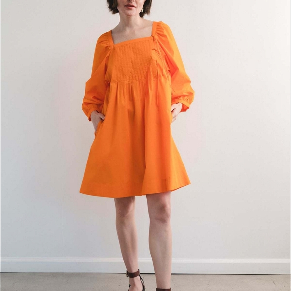 NWT Darling Ivy square neck orange tangerine exuberance mini dress S